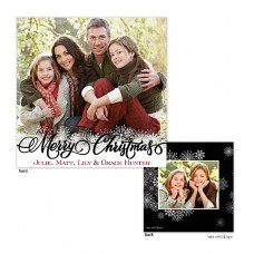 Christmas Digital Photo Cards, Snowflake Overlay, Take Note Designs